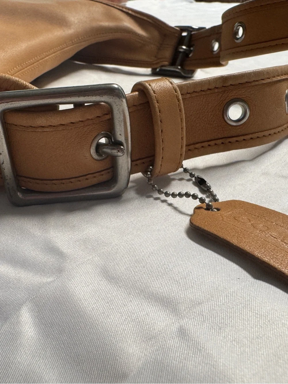 Coach Caramel Leather Shoulder Bag with Turnlock